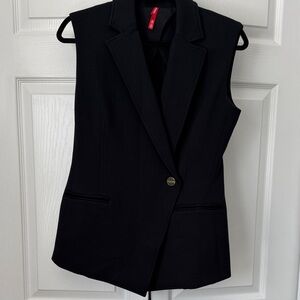 Spanx Black Sleeveless Blazer Vest